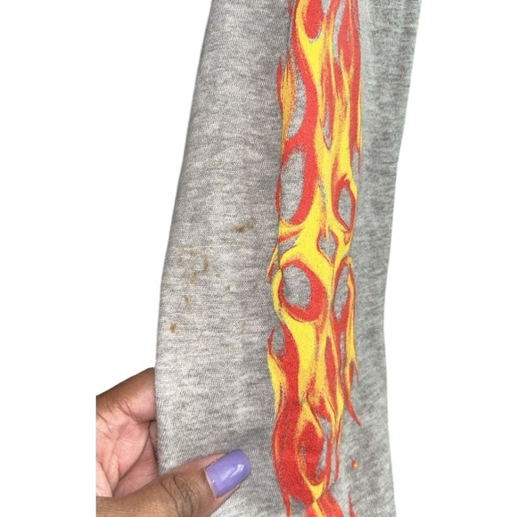 Carmar Denim Jacket w/Flames on Sleeves,”Pink Floyd The Wall”, P2P:23.5”, L:25” - Picture 12 of 14